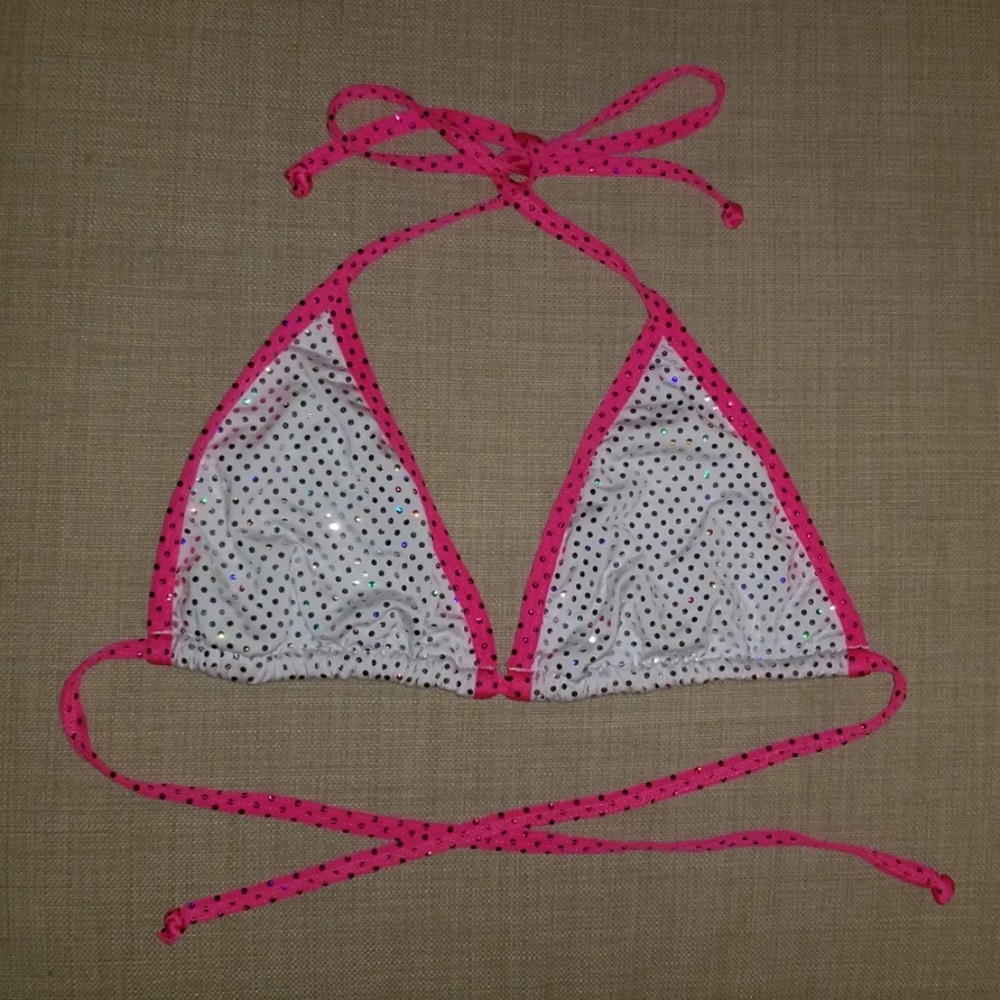 NWOT white and pink sequin Bikini